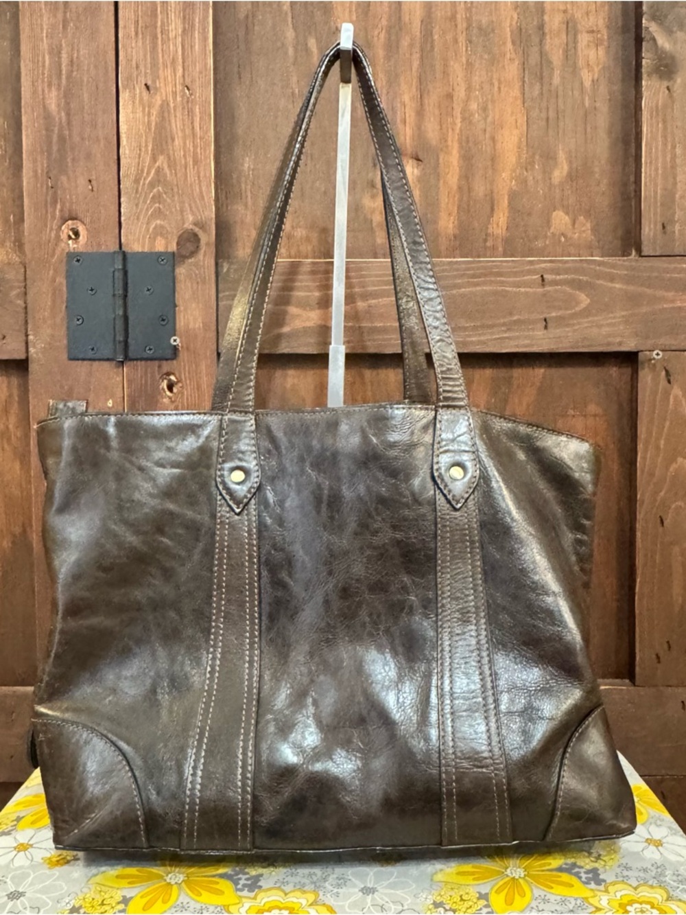 Classic Brown Leather Tote Bag for Women